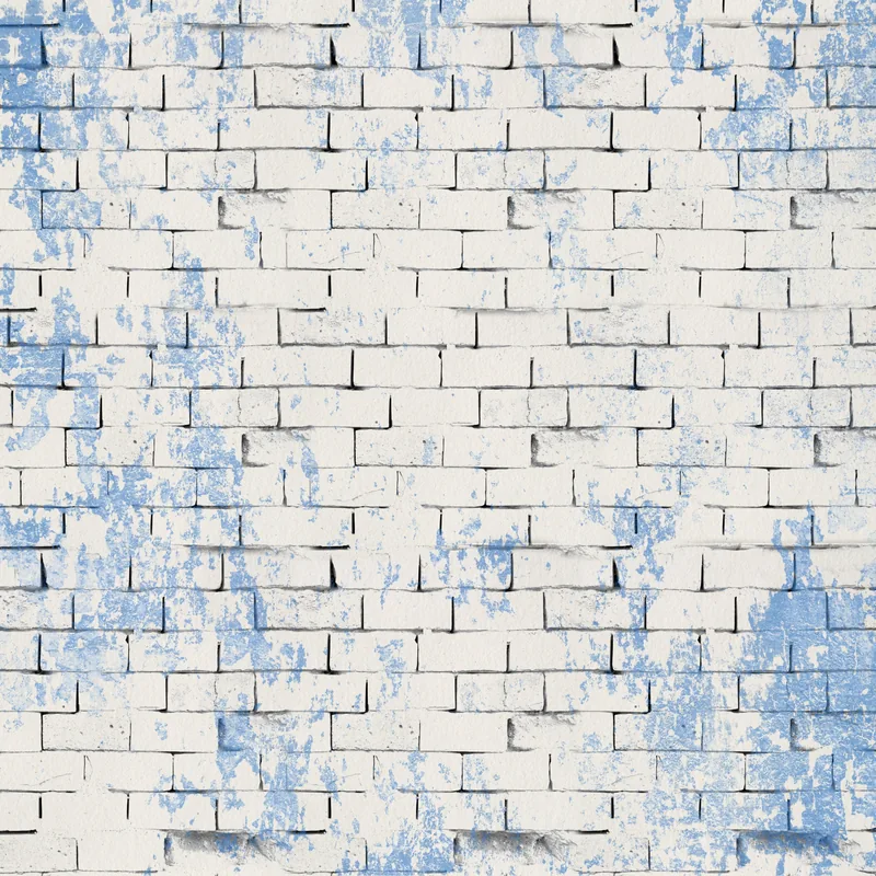 Painted exterior brick wall