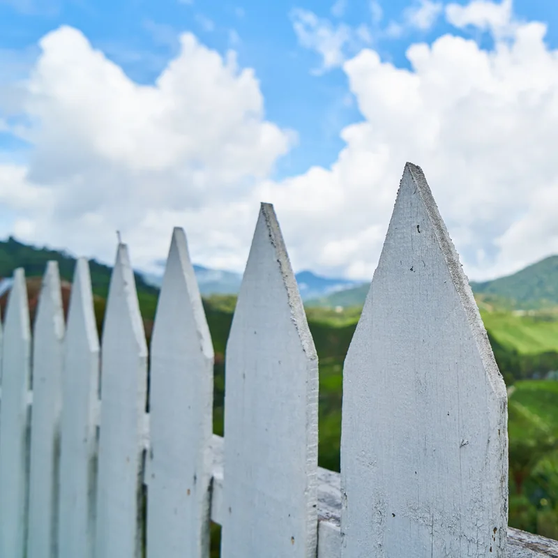 White outdoor fence